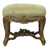 CONTINENTAL CARVED OTTOMAN CIR