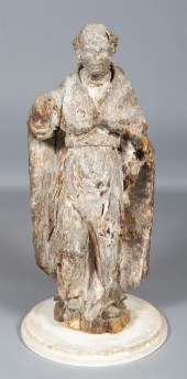 CONTINENTAL CARVED PINE FIGURE