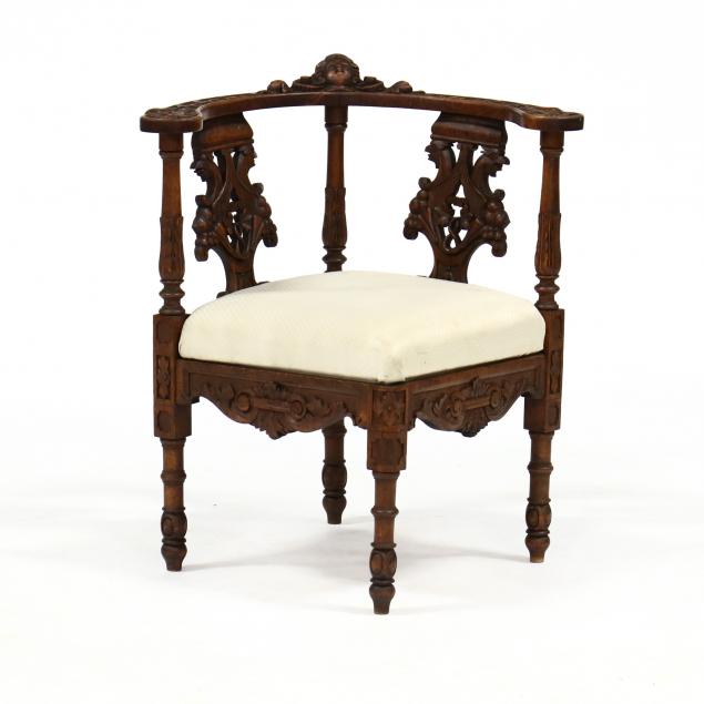 CONTINENTAL CARVED WALNUT CORNER