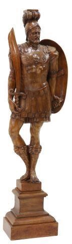 CONTINENTAL CARVED WALNUT FIGURE OF