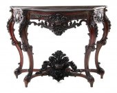 Continental carved walnut pier