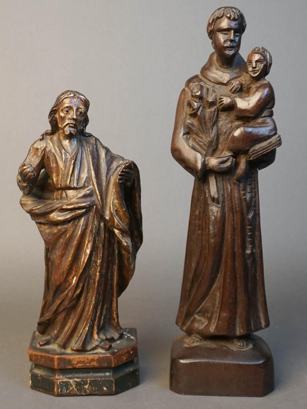 CONTINENTAL CARVED WOOD FIGURE OF