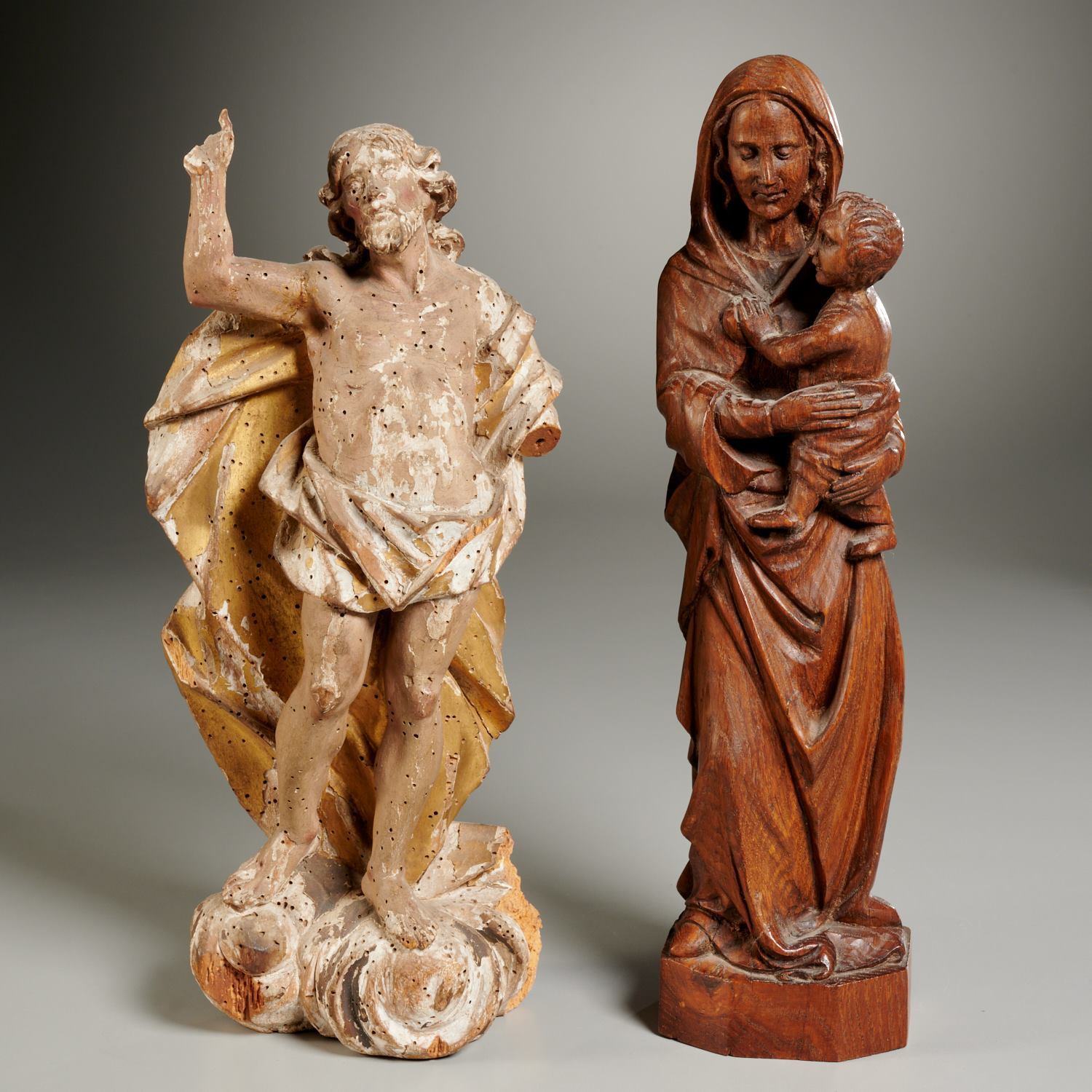 CONTINENTAL CARVED WOOD FIGURES,