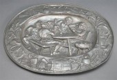 CONTINENTAL CAST PEWTER OVAL P