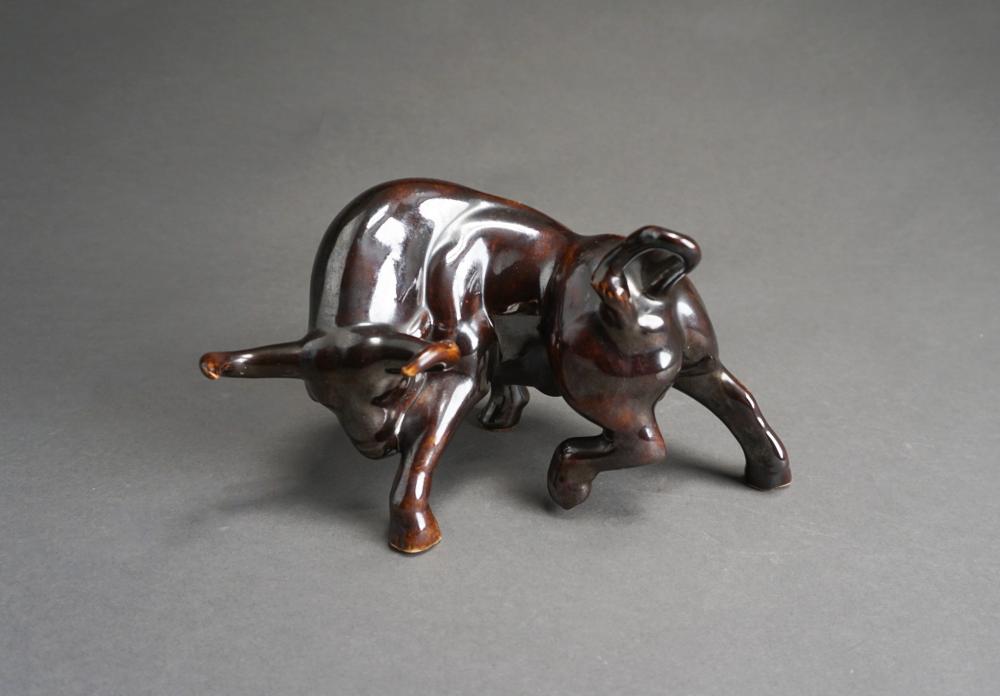 CONTINENTAL CERAMIC BULL FIGURE, H: