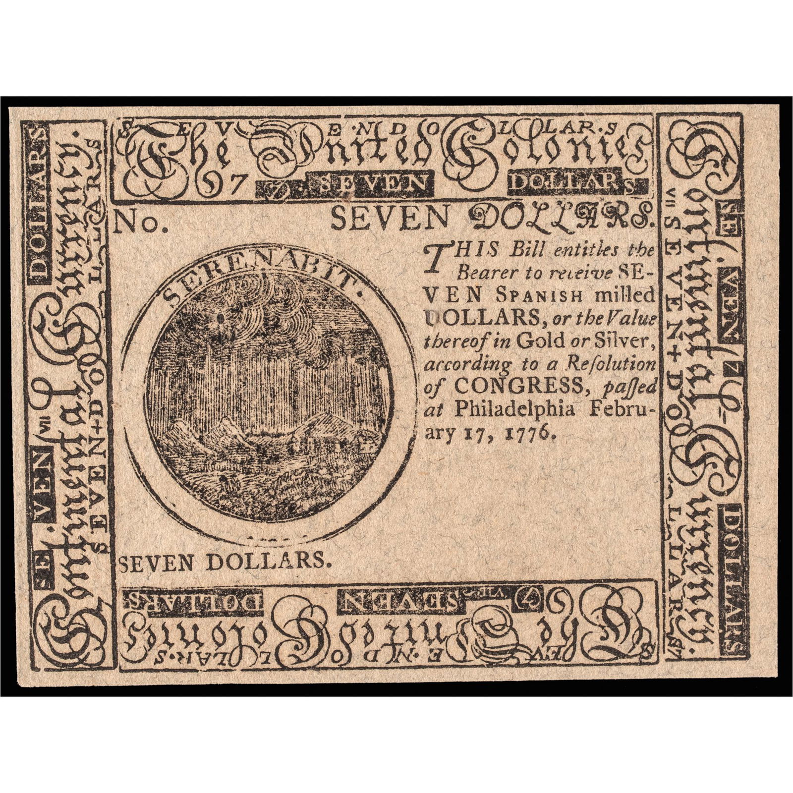 CONTINENTAL CURRENCY NOTE, FEBRUARY