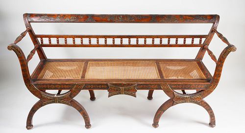 CONTINENTAL DECORATED CANED SEAT