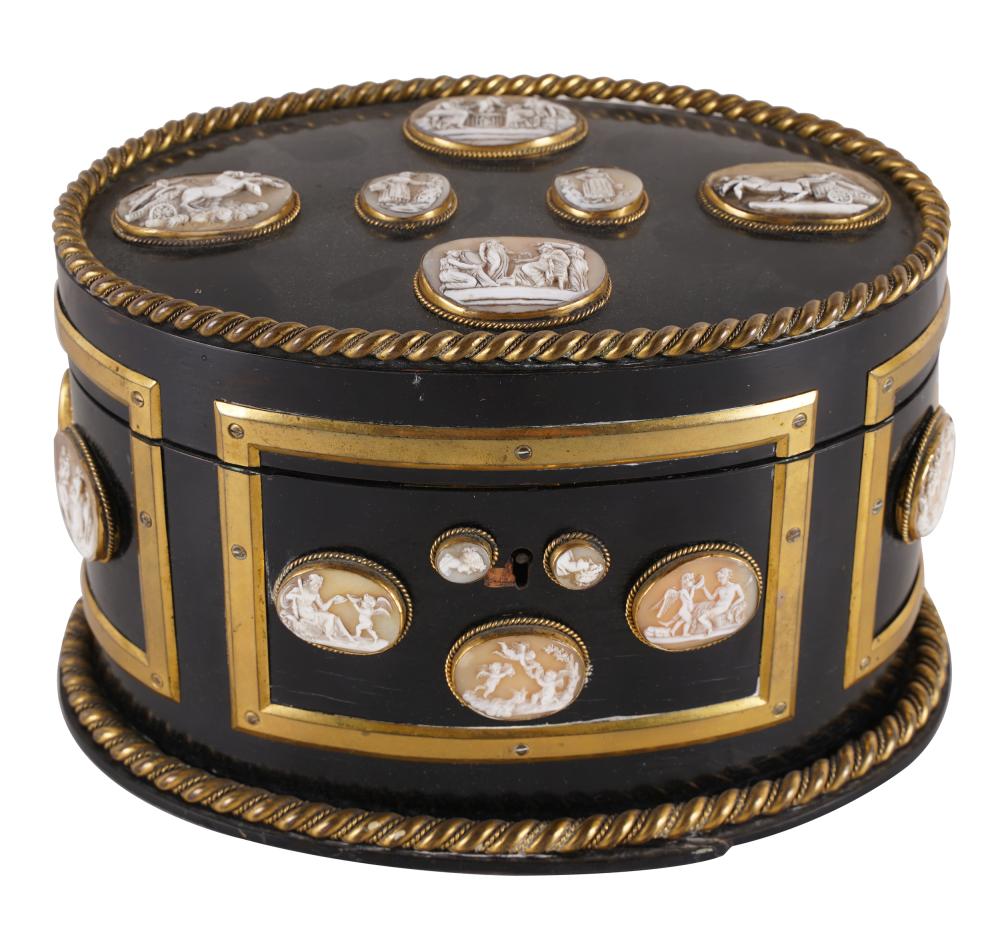 CONTINENTAL EBONIZED WOOD TABLE