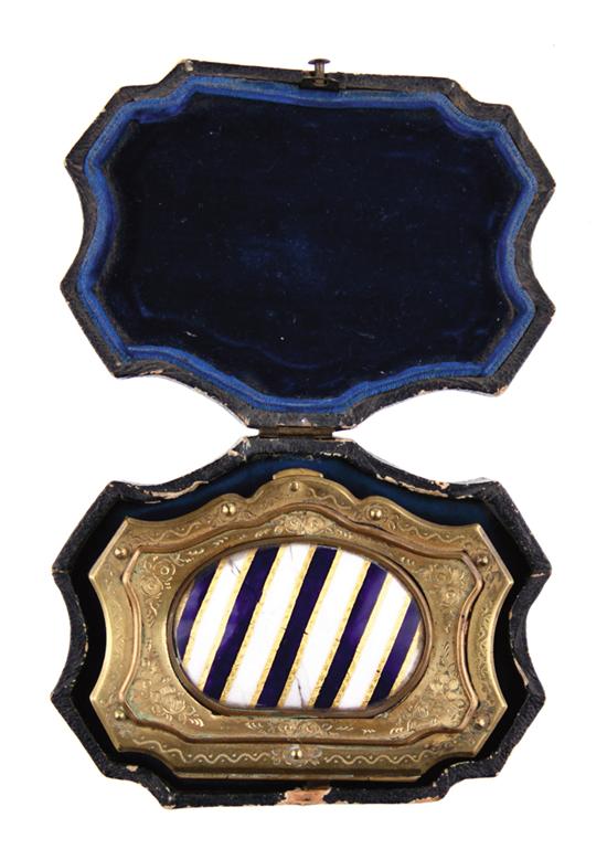 Continental enameled brass coin