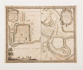 Continental engraved city view