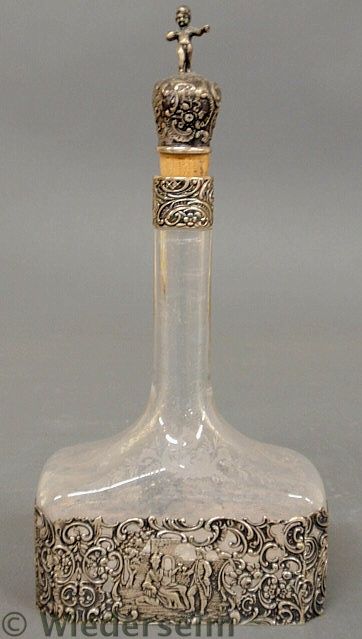 Continental etched glass decanter