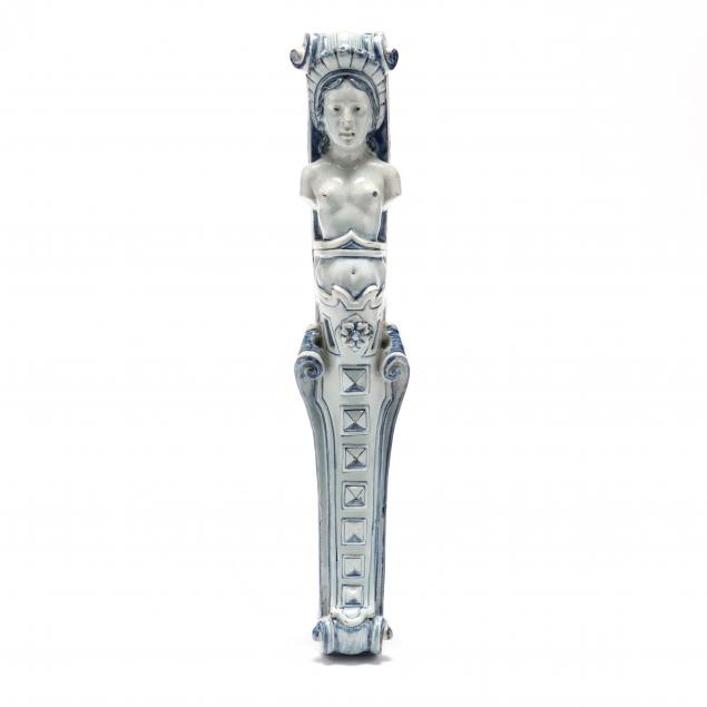 CONTINENTAL FAIENCE CARYATID WALL