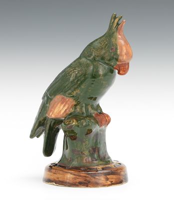 Continental Faience Parrot Flower