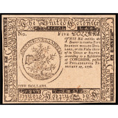 CONTINENTAL, FEB. 1776 $5 BLUE
