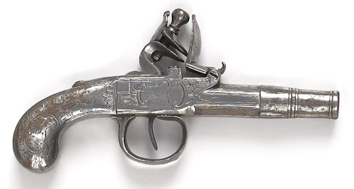 Continental flintlock pistol