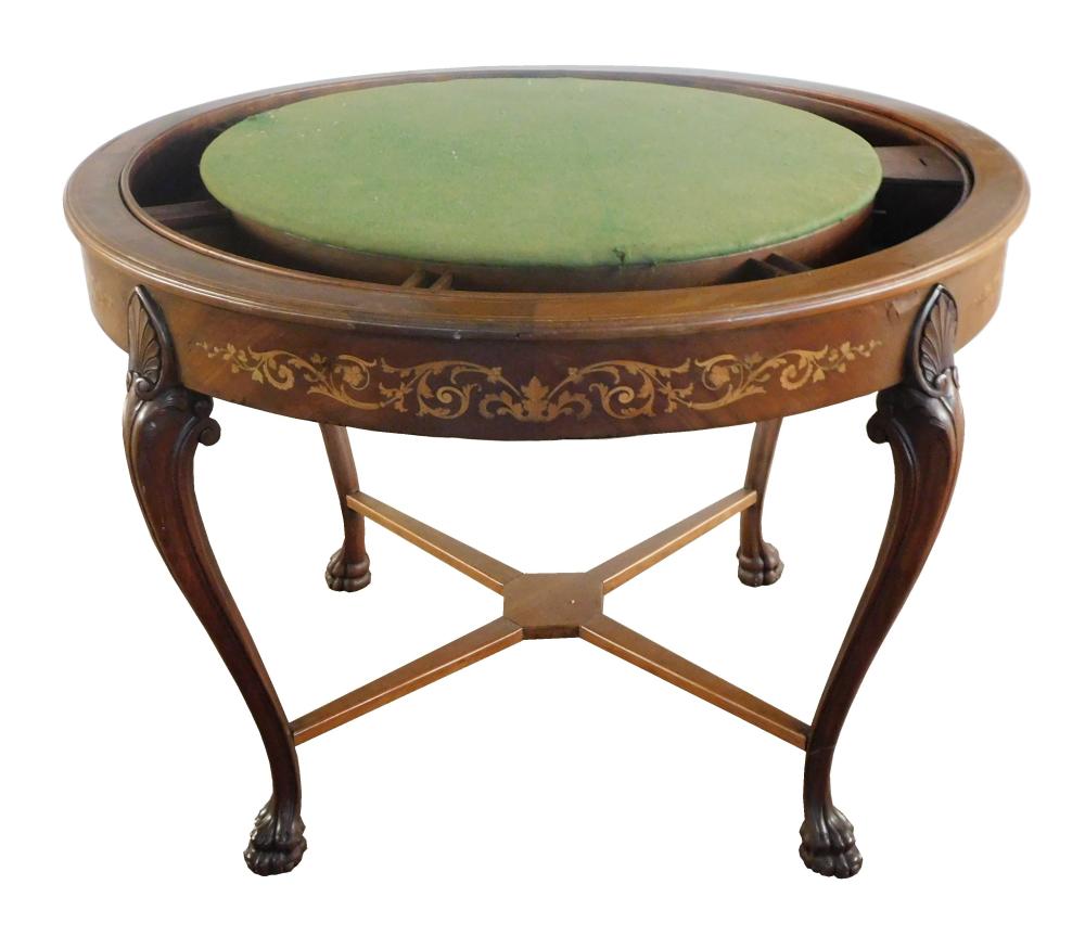CONTINENTAL GAME TABLE, 19TH C.,