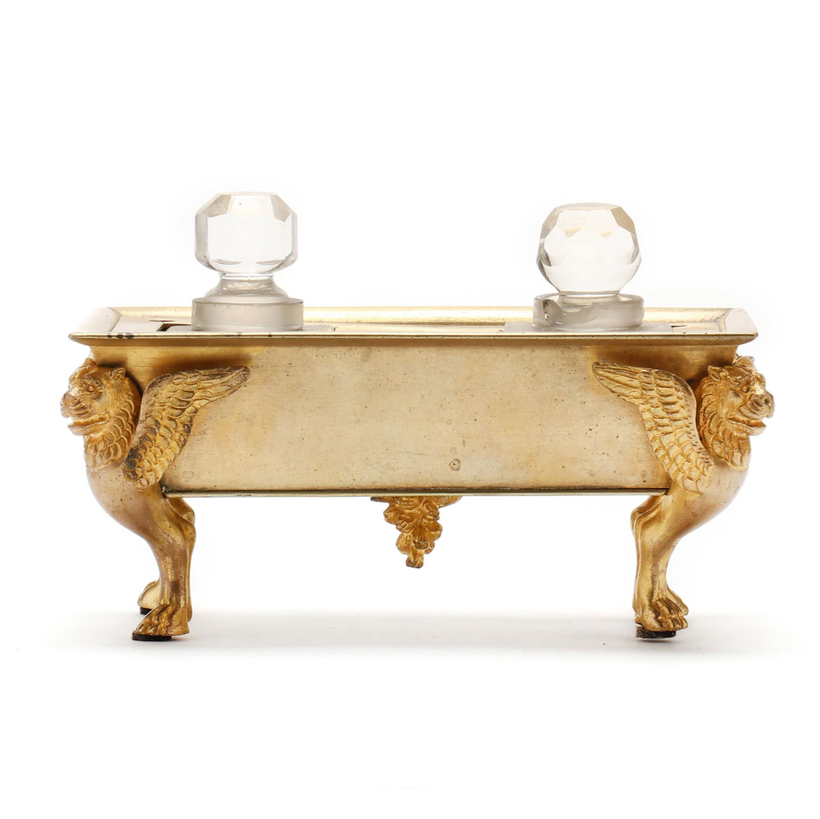 CONTINENTAL GILT BRONZE AND CRYSTAL