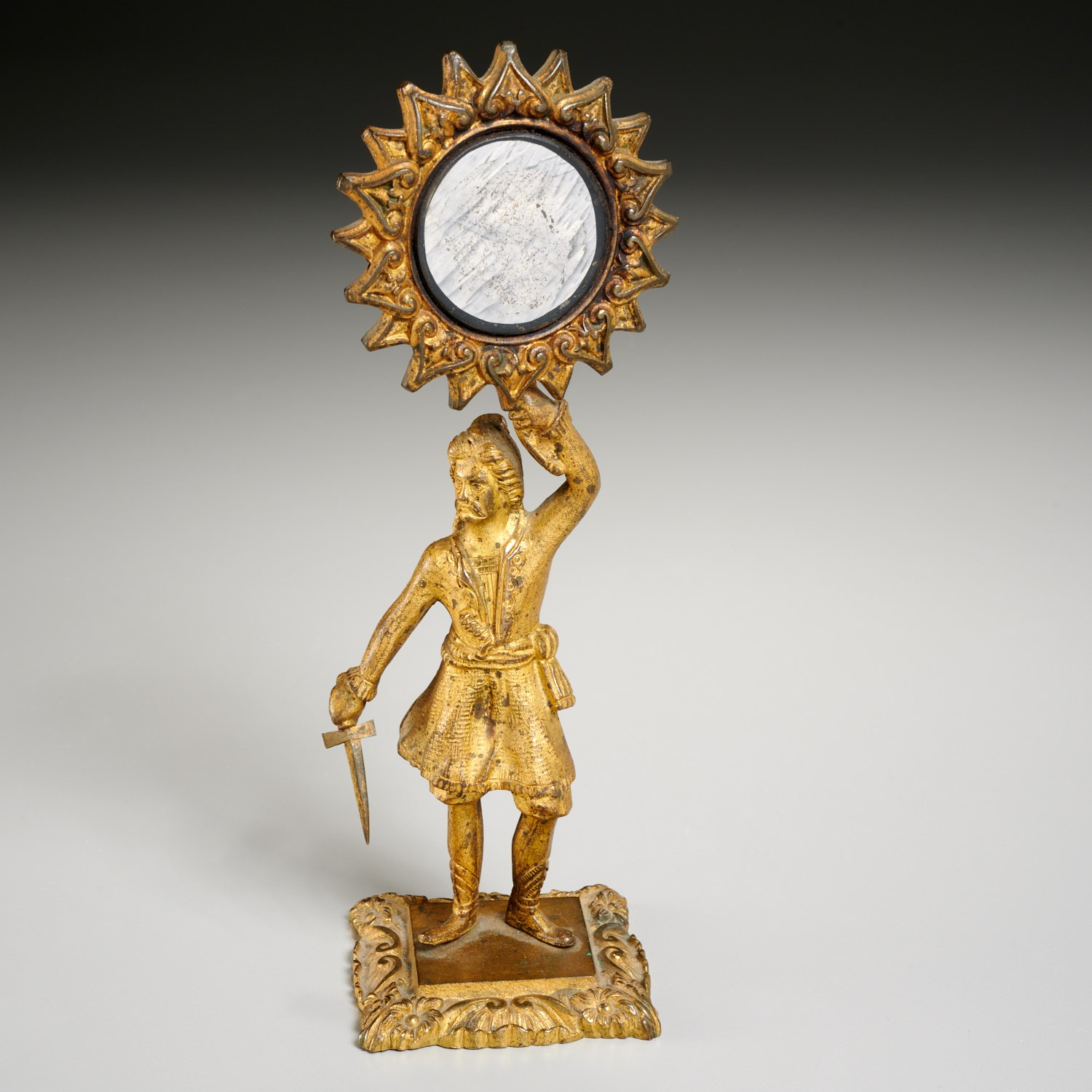 CONTINENTAL GILT BRONZE FIGURAL