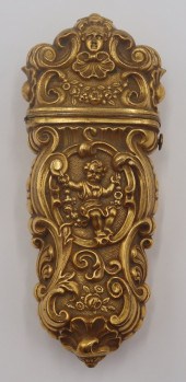 CONTINENTAL GILT BRONZE HINGED