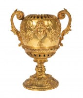 CONTINENTAL GILT BRONZE POTPOU