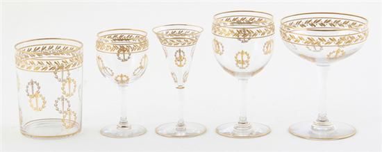 Continental gilt-crystal stemware