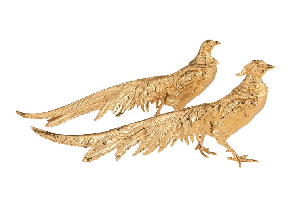 CONTINENTAL GILT METAL FIGURES OF