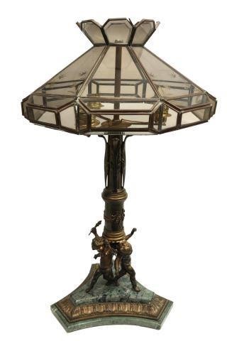CONTINENTAL GILT METAL & MARBLE