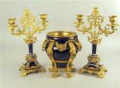 Continental gilt metal & porce