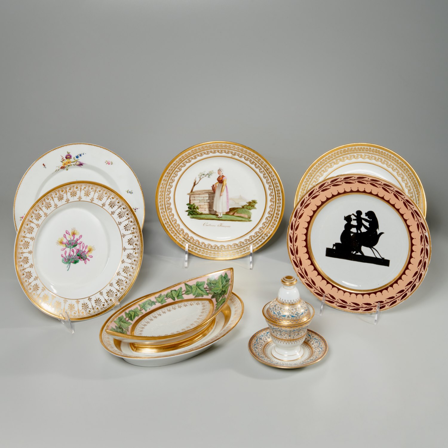CONTINENTAL GILT PORCELAIN