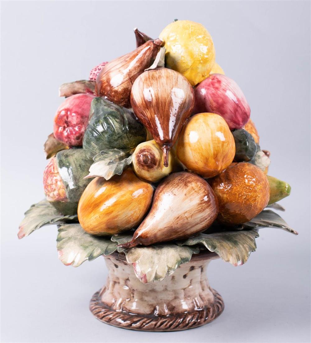 CONTINENTAL GLAZED POTTERY FRUIT