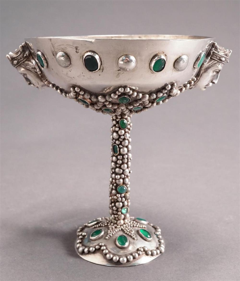 CONTINENTAL GREEN HARDSTONE JEWELED