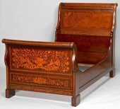 CONTINENTAL INLAID SLEIGH BED,