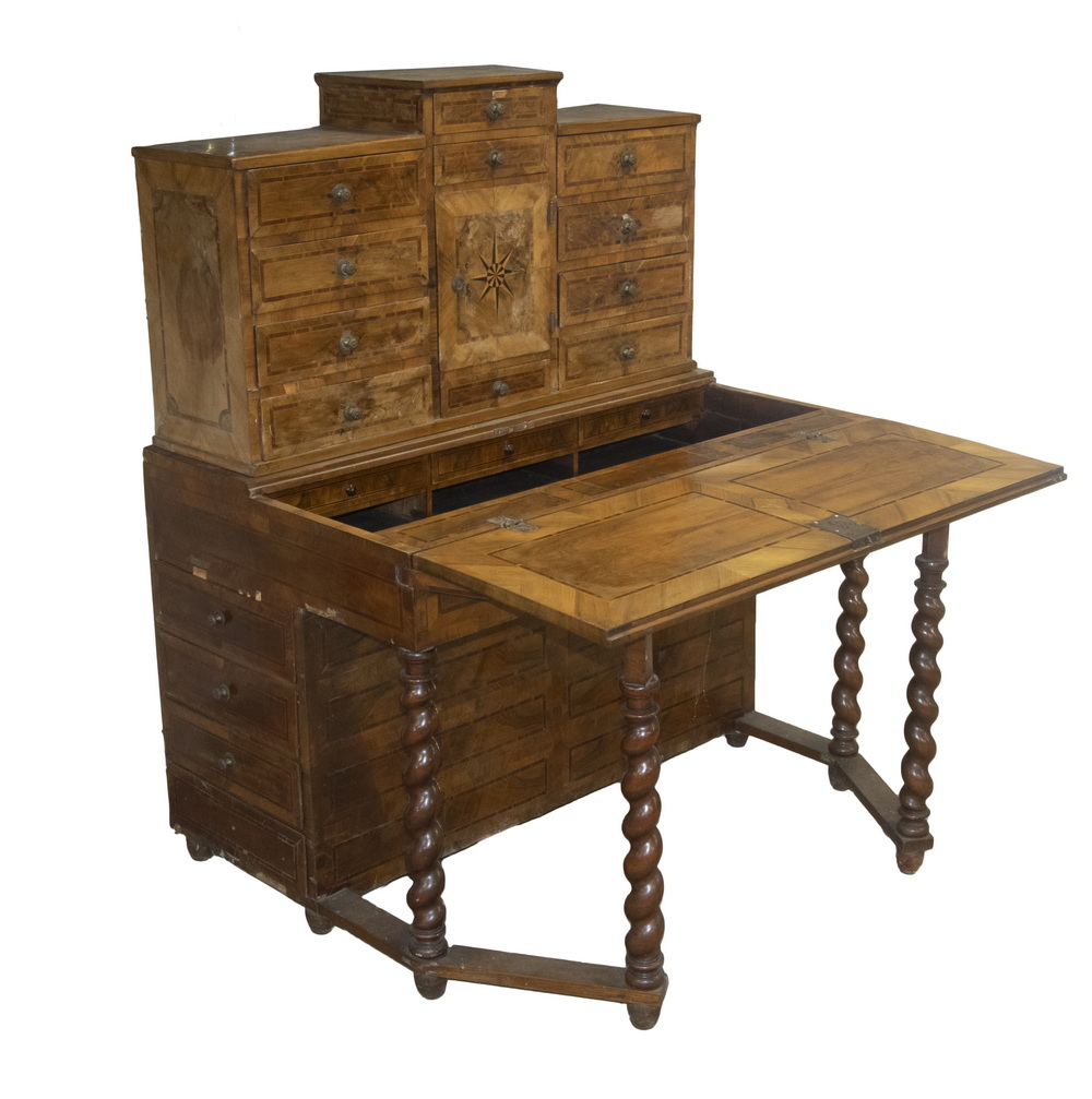CONTINENTAL INLAID TWO-PART DESK