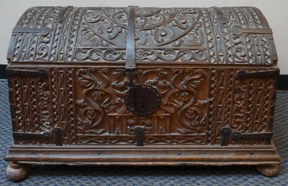 CONTINENTAL IRON BOUND CARVED OAK