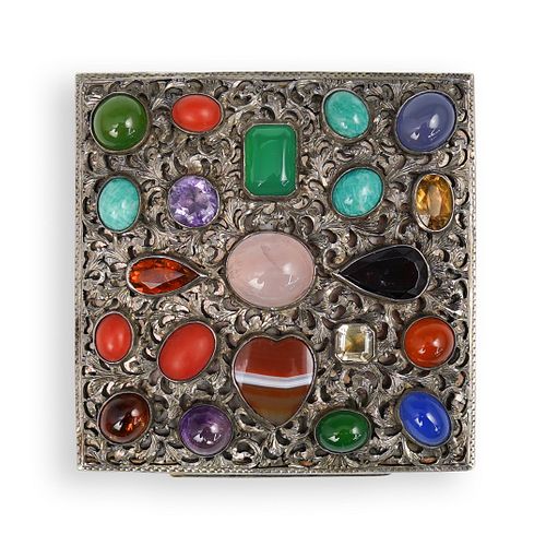 CONTINENTAL JEWELED SILVER