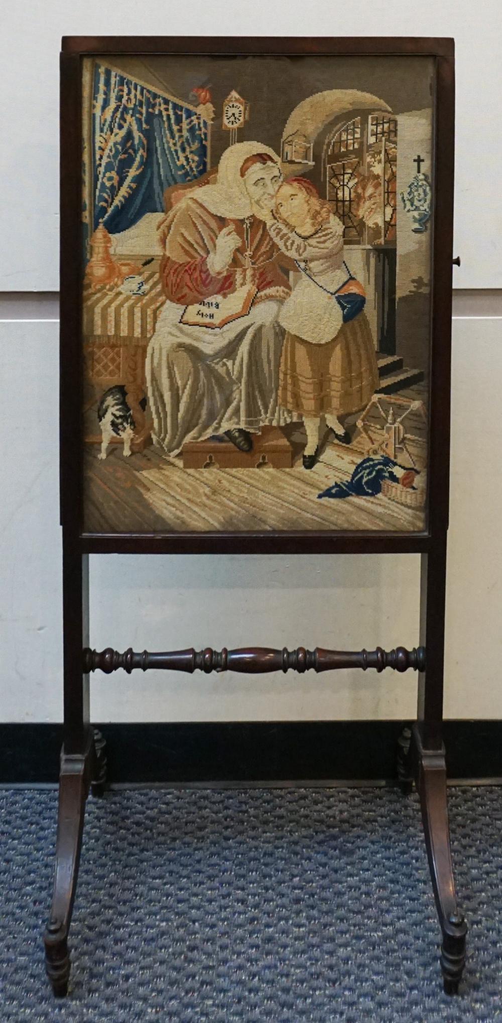 CONTINENTAL MAHOGANY AND TAPESTRY
