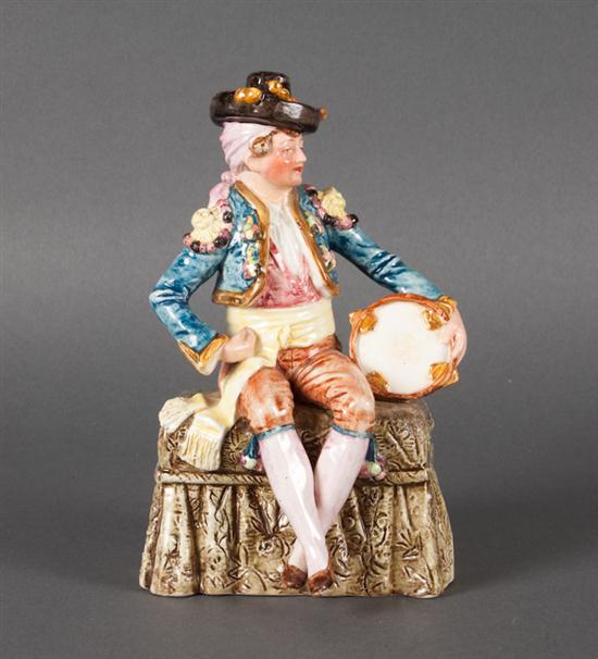 Continental majolica gypsy musician