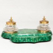CONTINENTAL MALACHITE GILT-MET