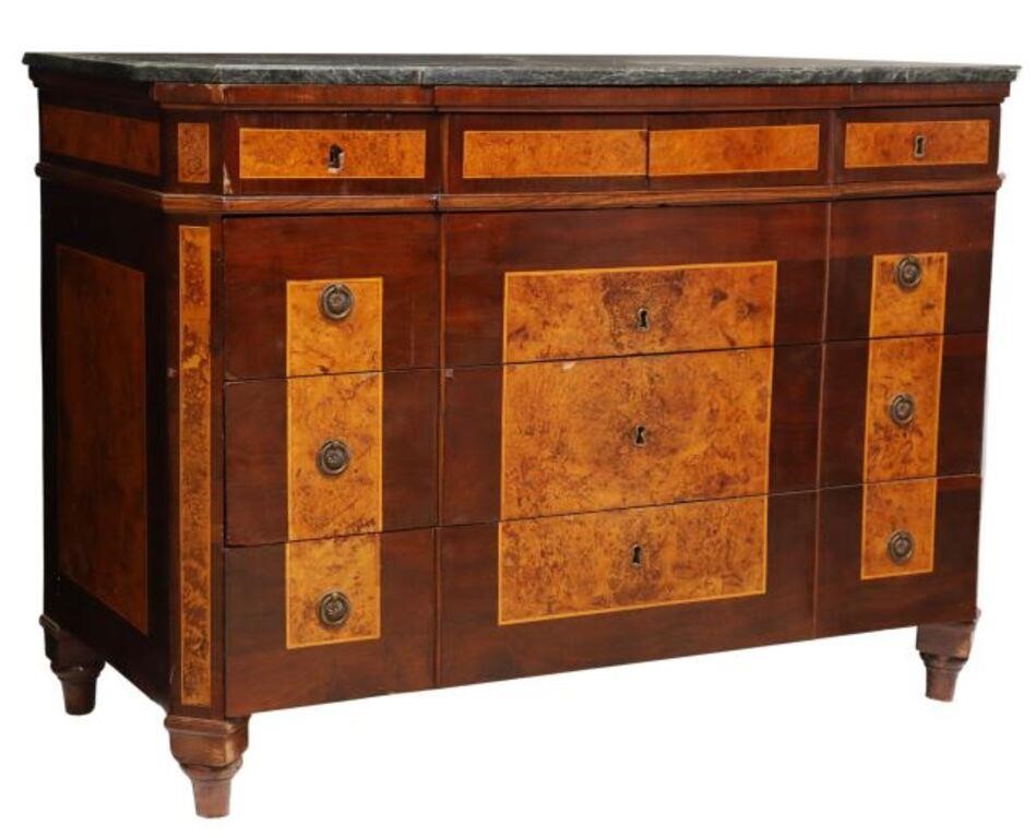 CONTINENTAL MARBLE-TOP BREAKFRONT