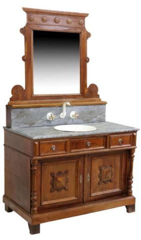 CONTINENTAL MARBLE-TOP CABINET, NOW