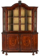 CONTINENTAL MARQUETRY BOOKCASE