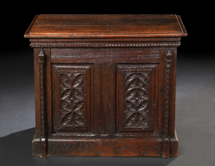 Continental Oak Cabinet,  partially