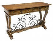 CONTINENTAL OAK CONSOLE TRESTL