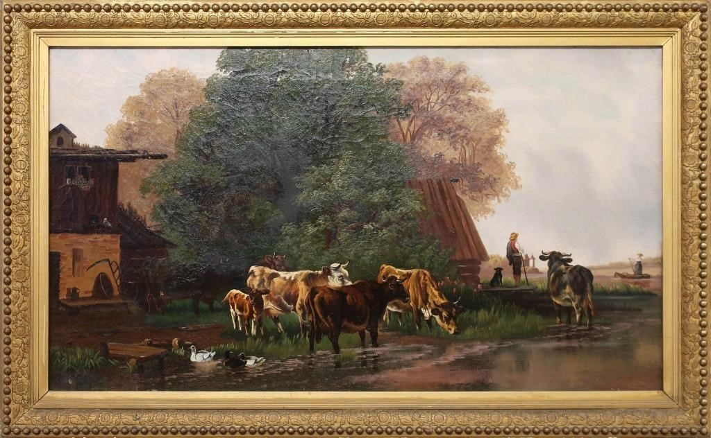 Continental oil on canvas farm