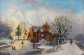 CONTINENTAL OIL ON PANEL, 19TH