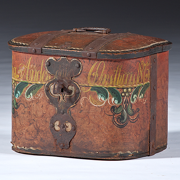 Continental Painted Bride's Box