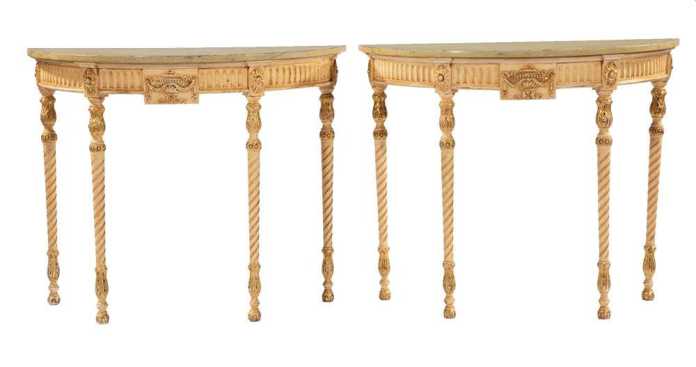 CONTINENTAL PAINTED, PARCEL GILT