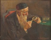 Continental painting signed F.