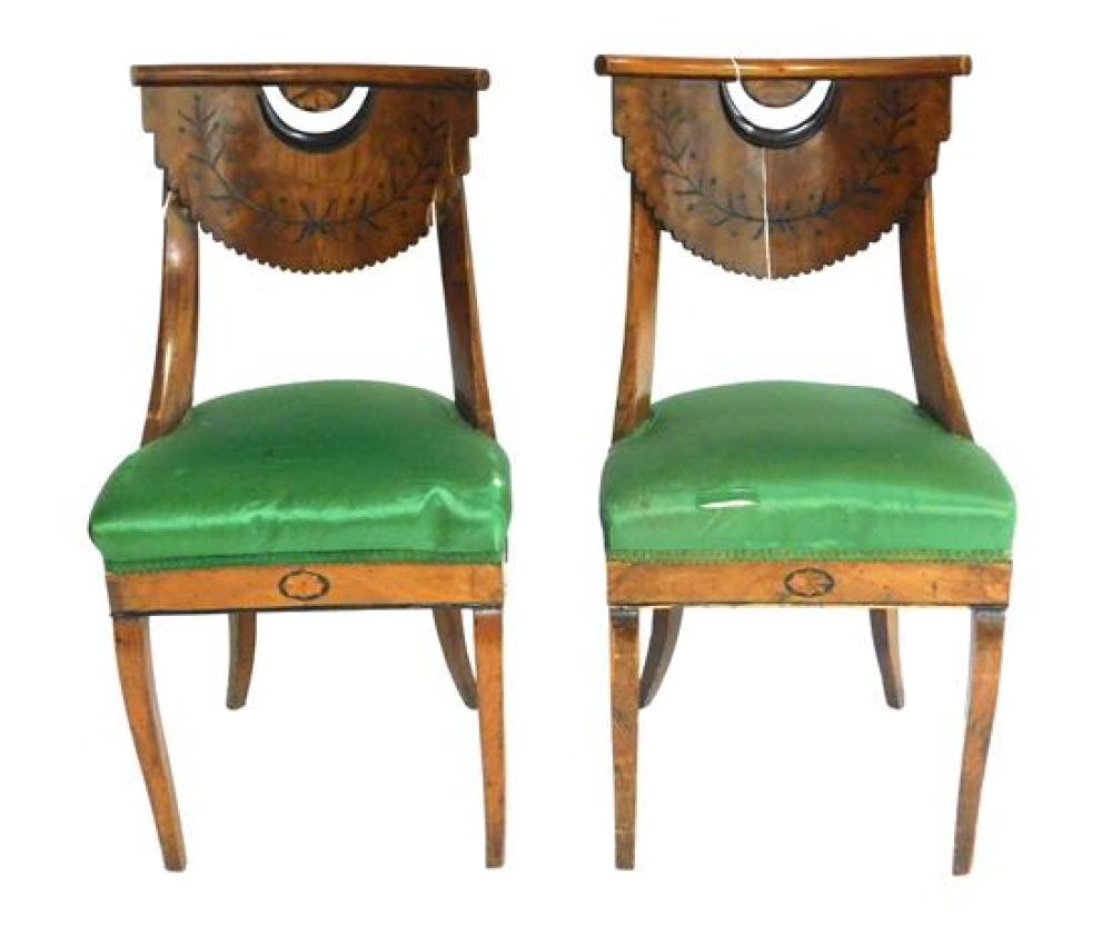 CONTINENTAL PAIR OF ARMCHAIRS, C.