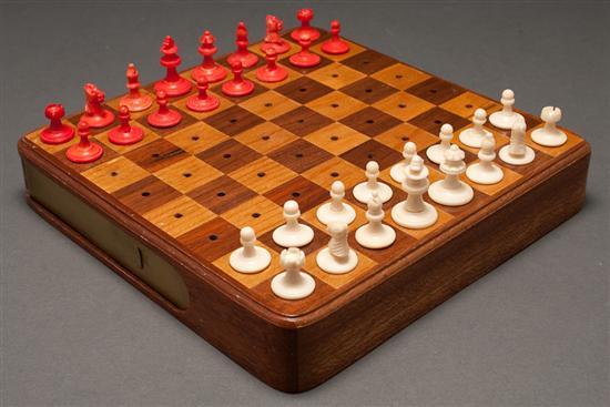 Continental parquetry wood chess